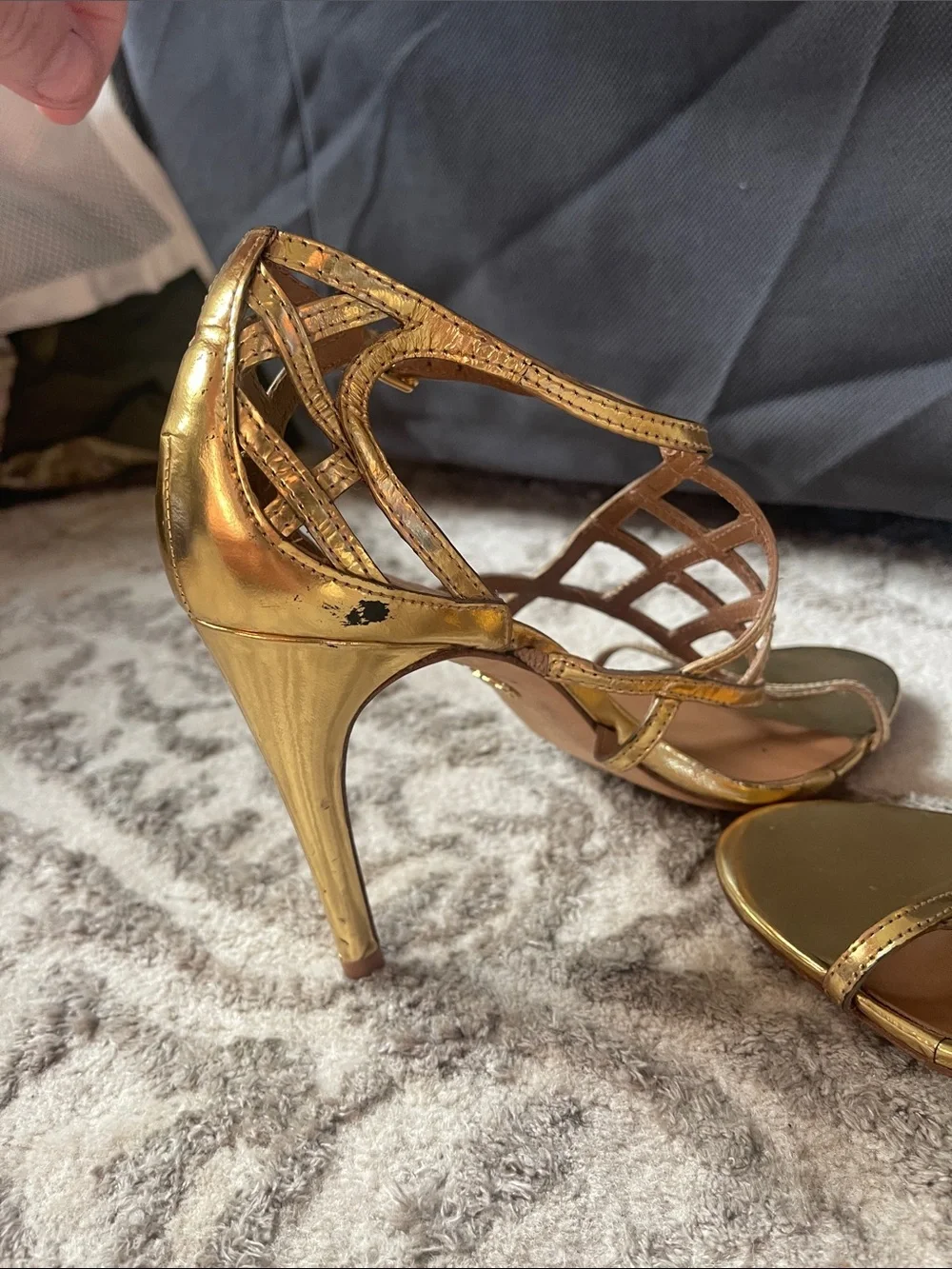 Tory Burch Gold Strappy High-Heel Sandals size 7 women